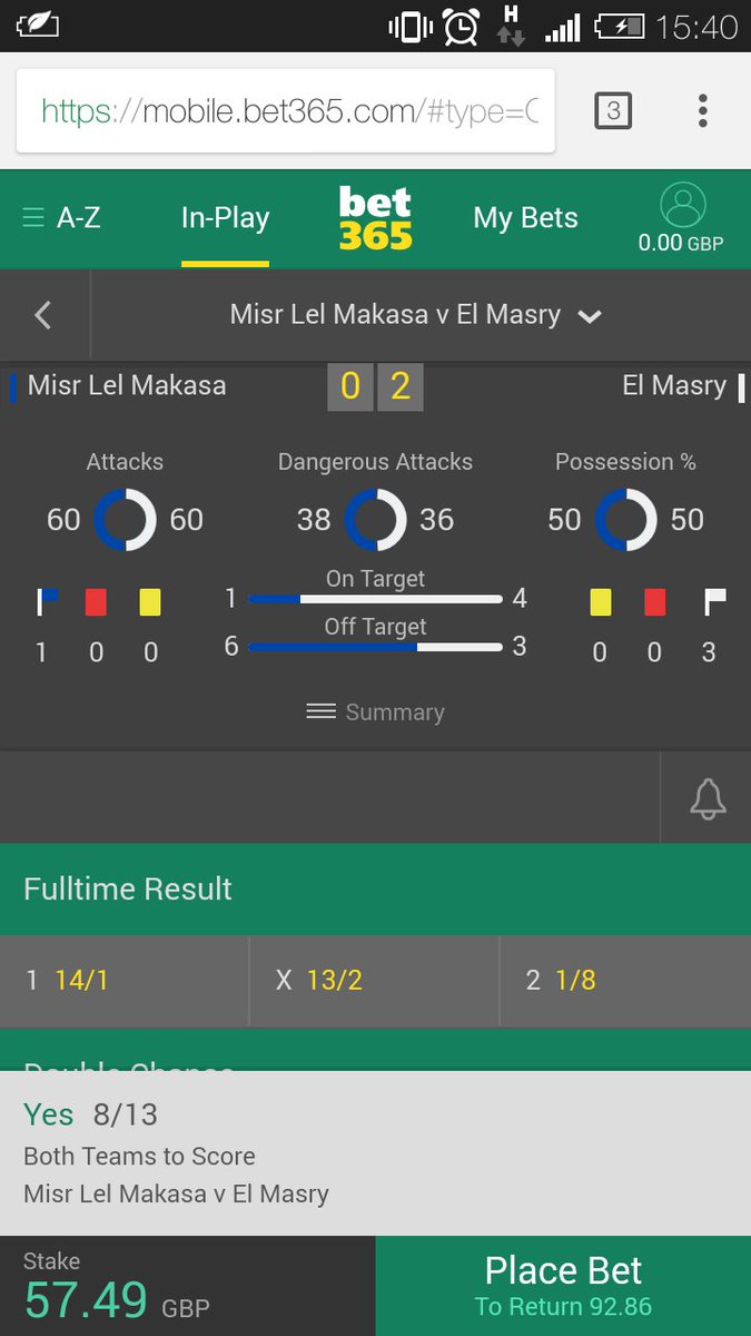 💷💷💷Bet 3💷💷💷 #INPLAY