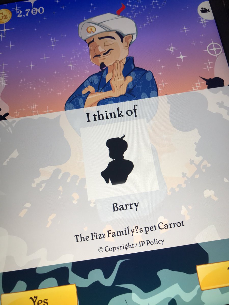 bryony17712's tweet photo. @FamilyFizz so the akinator game can even guess Barry ?? 😂😯 https://t.co/f2JsRmxaM2