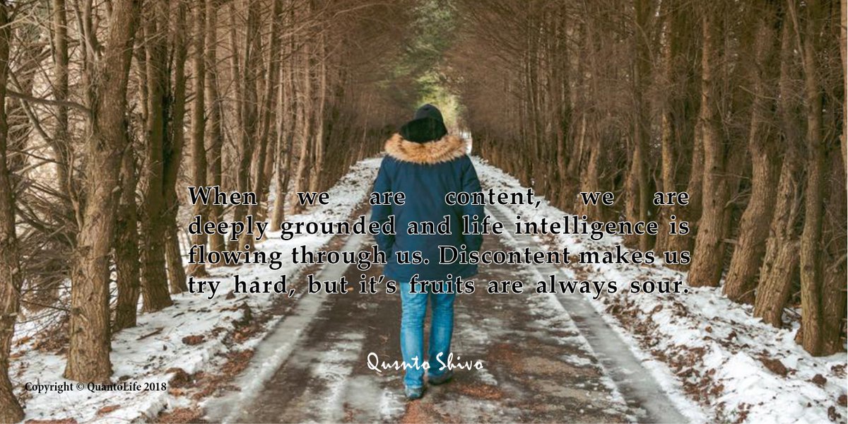 Quanto Wisdom (@quantowisdom) on Twitter photo When we are content, we are deeply grounded and life intelligence is flowing through us. Discontent makes us try hard, but it’s fruits are always sour.<a href="/QuantoLife/">Quanto Life</a> @Qunatoshivo <a href="/omicsx/">OmicsX - Innovation Insights</a> When we are content, we are deeply grounded and life intelligence is flowing through us. Discontent makes us try hard, but it’s fruits are always sour.<a href="/QuantoLife/">Quanto Life</a> @Qunatoshivo <a href="/omicsx/">OmicsX - Innovation Insights</a>