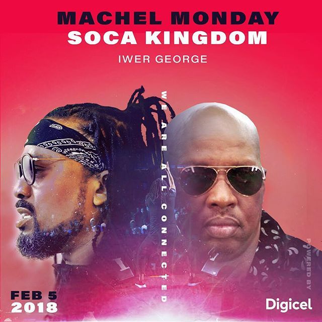 machelmontano's tweet photo. SOCA KINGDOM 🇹🇹
MACHEL MONDAY
We are all connected 🤝
.
Iwer George Is In The Kingdom!
.
@iwergeorge #machelmonday #socakingdom #whoReady #getintoformation #weareallconnected
.
ARTISTE LINEUP
Machel Montano, Special Guest - French Montana, Super Blue,… https://t.co/28qTzc6Pv7 https://t.co/KG31aMDFKU