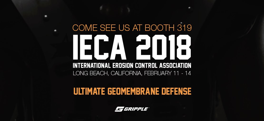 Grippleltd's tweet photo. Interested in erosion control or sediment control applications? Gripple will be exhibiting at the IECA annual conference &amp; expo on the 11th-14th February. #IECA2018 https://t.co/F0PBrWb67E https://t.co/NpV9deaxDr