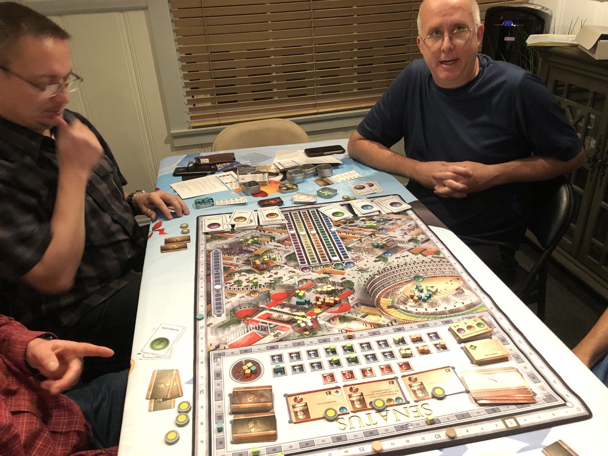 We saw that #Senatus, an upcoming title from <a href="/GrayMassGames/">Gray Mass Games</a>, was being playtested at the next table over this weekend. It looks like a beauty! #prototype #playtesting