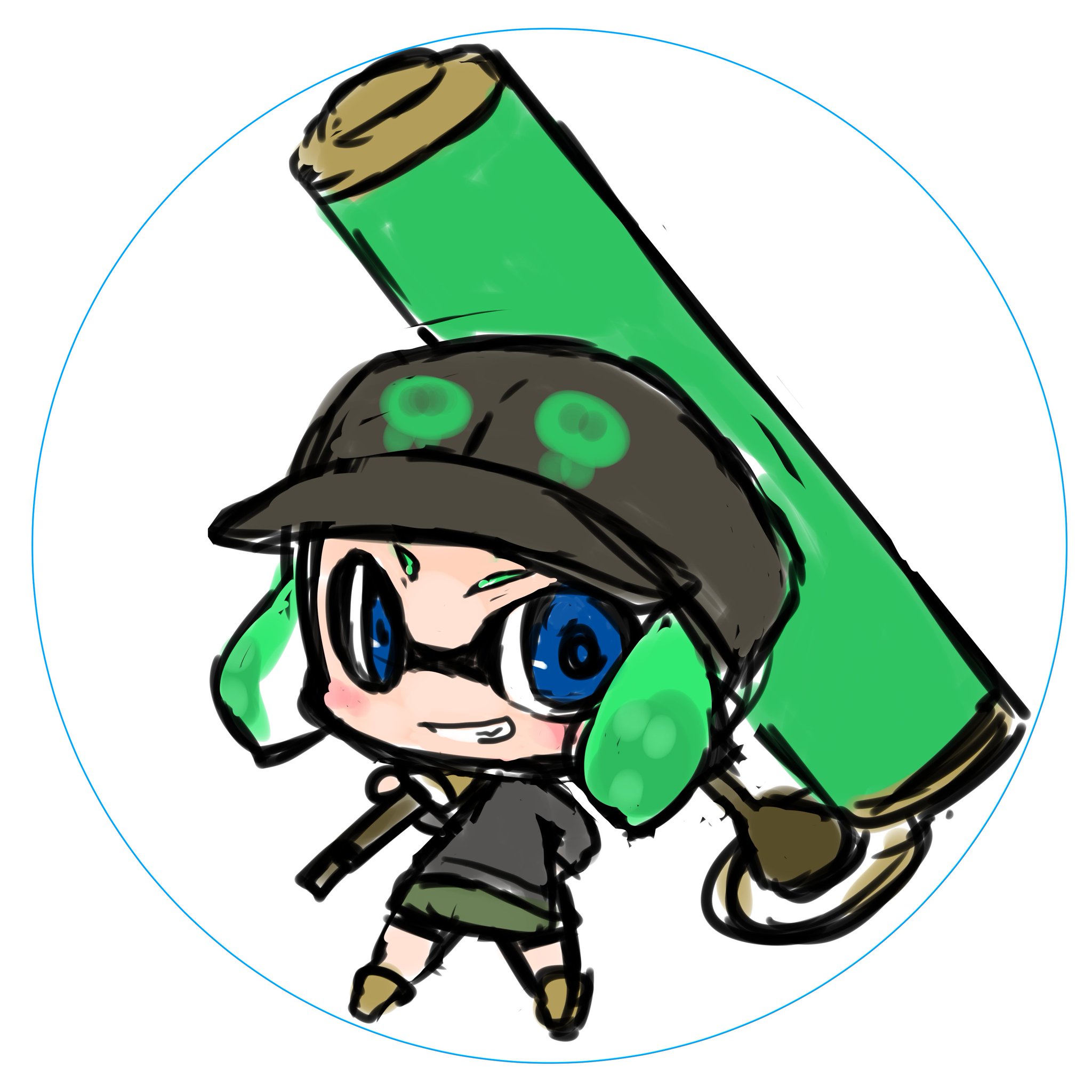 இல やや はは せっかくなので私の方でもラフと併せてツイート アイコン企画でかいぼーさん Kai Game Acount のイカちゃんを描かせていただきました かっこいい感じで ダイナモを肩に背負ってるイカちゃんをという事でしたヽ W Twitter