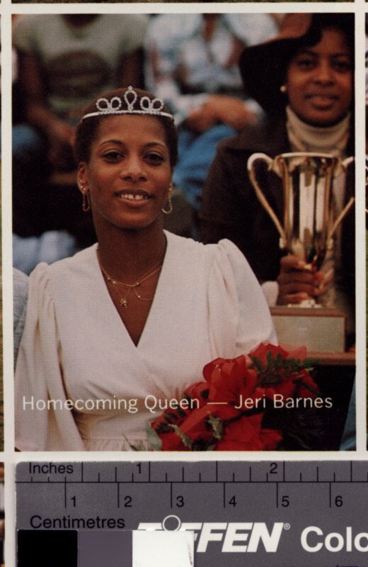ECU_BSU's tweet photo. Day 5: Jeri Barnes became East Carolina University’s FIRST African American Homecoming Queen, after the once-divided Black and White Homecoming Queen contests were amalgamated in 1976!  👑 #BHM #ECU 💜💛 https://t.co/twxy6yHIG0