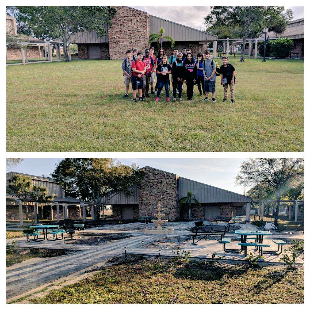 LeeCountyCTE's tweet photo. Mr. Piotter's STEMscaping class @1989_tms get experience in STEM careers as they construct "Trafalgar Square" #leectemonth #ctemonth https://t.co/FLMg5hw6oH