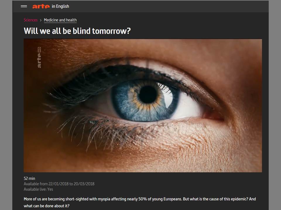 Will we all be blind tomorrow - An Arte movie of the myopia epidemic and how it can (and currently is) stopped.
arte.tv/en/videos/0707…
