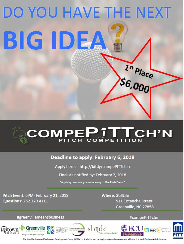 Final days to get your applications in for compePITTch'n!  $$$$ Cash prizes
