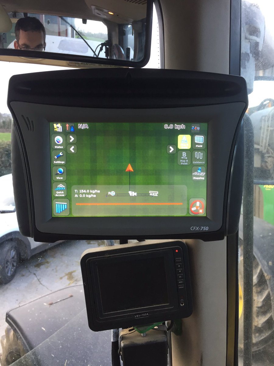 mick_mc_carthy's tweet photo. @Trimble_Ag #CFX750 fitted today to John Deere 6930 and 7530 also wired up. Controlling @KUHN_UK #rauch V8 dynamic fertiliser spreader, rate and section by #TUVR Best of luck to our customer #precisionwithpurpose https://t.co/NXUDQsxAoH