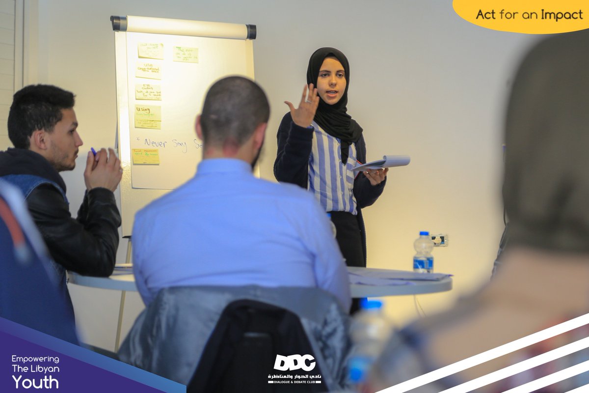 DDAssocLY's tweet photo. Today was the first day of The Empowering the Youth training program, Our first day was about the techniques of #public_speaking and how to overcome the fears delivering a speech

#Libya #ActForAnImpact https://t.co/NrbUItgj9M