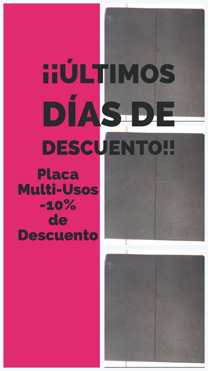 RubbMarket's tweet photo. ¡VÁLIDO HASTA EL 6 DE FEBRERO! 👩🏻‍💻
Placa de #HuleCaucho #Multiusos color negro, #antiderrapante, ideal para #gimnasio, para #áreadejuegos para niños, #Crossfit.
1x1 m espesor 13mm de espesor
#pisotatami#tapetepublicitario #tapetepersonalizado #tapeteantifatiga#rubbmarket https://t.co/83Jbgptm1Q