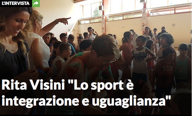 Rita Visini <a href="/RVisini/">Rita Visini</a> sulle condizioni dello sport nel Lazio: progetti presenti e futuri
goo.gl/cZ2NAV