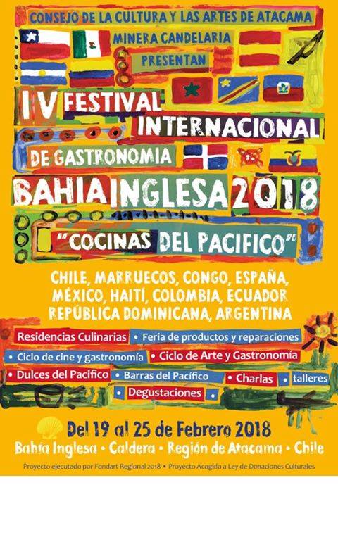 Recuerden este mes, Cuarta versión del Festival Internacional de Gastronomía Bahia Inglesa...
24 y 25, Estaremos en la feria de productos y preparaciones.
Jueves 22, estaremos ofreciendo una Charla sobre: Desarrollo de Cervezas insumos regionales. (charla y degustacion).
