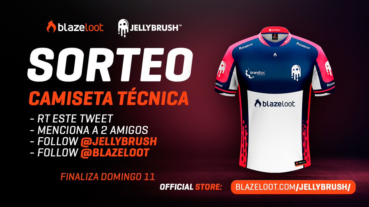 JellyBrush's tweet photo. SORTEO 🎊 | ¿Quieres poder lucir nuestra camiseta técnica oficial?
Te lo ponemos fácil. Y gratis 😏

🔸RT a este tweet
🔸MENCIONA a DOS amigos 
🔸 SÍGUENOS @JellyBrush 
🔸 SIGUE a @BlazeLoot 

Y... ¡suerte! 🖖 https://t.co/BdBYRerq7X