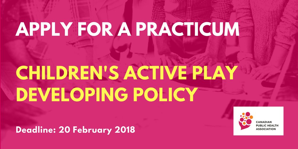 CPHA_ACSP's tweet photo. We are looking for two students to fill practicum positions. Help develop policy-related positions or contribute to building a toolkit to support children's access to unstructured play. Apply before 20 Feb. https://t.co/Z9IauHWKNO