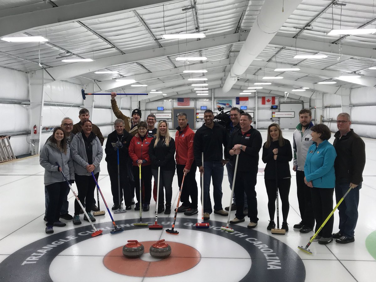 mpentrack's tweet photo. What a fun group for @DurhamNCSports’ #DurhamCurls sports media event today! Thank you @trianglecurling!! 🥌🥌 https://t.co/KnGXq9cW8R
