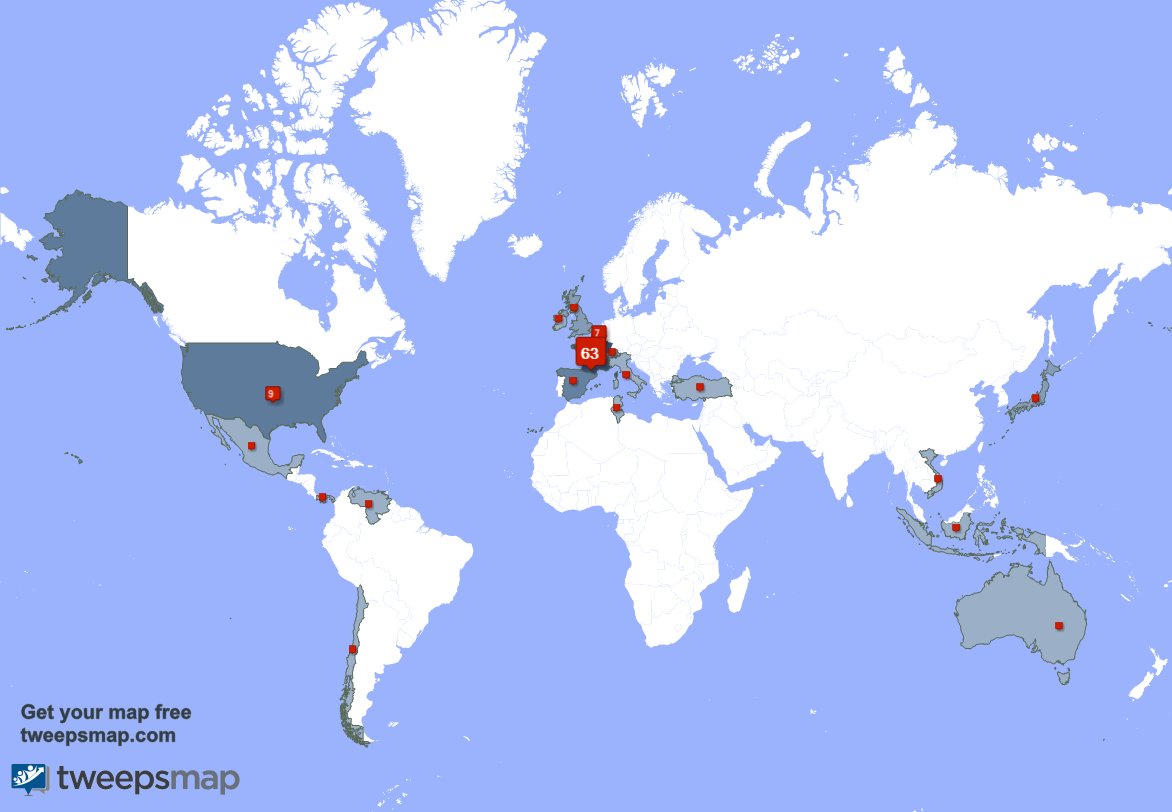 ispidi02's tweet image. My followers are in France(61%), USA(8%)... Get your map too: tweepsmap.com/!ispidi02