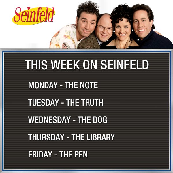 See when Seinfeld is on in your area: bit.ly/MySeinfeld https://t.co/eOObhQwgB1