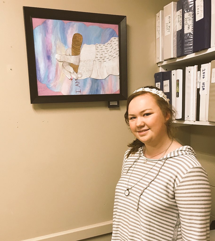 MrClemmer's tweet photo. Thanks to Cydney and Farah for the beautiful art work currently on display in my office! @OfficialFHS1 https://t.co/By1uT5RQW9