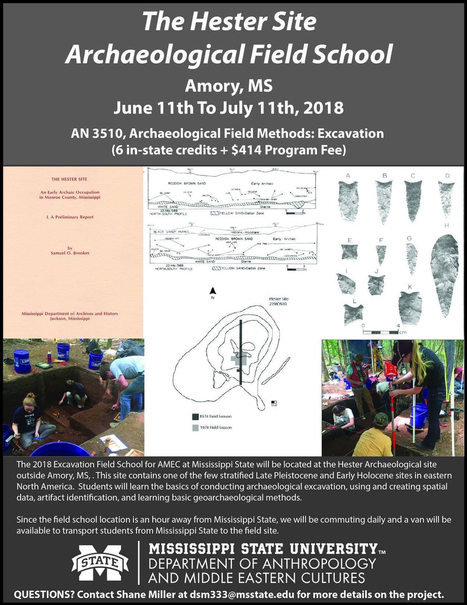 Cobb Institute (@cobb_institute) on Twitter photo 2018 AMEC #archaeology excavation field school at the Hester site in Mississippi - contact Dr. Miller at dsm333@msstate.edu for information! 2018 AMEC #archaeology excavation field school at the Hester site in Mississippi - contact Dr. Miller at dsm333@msstate.edu for information!