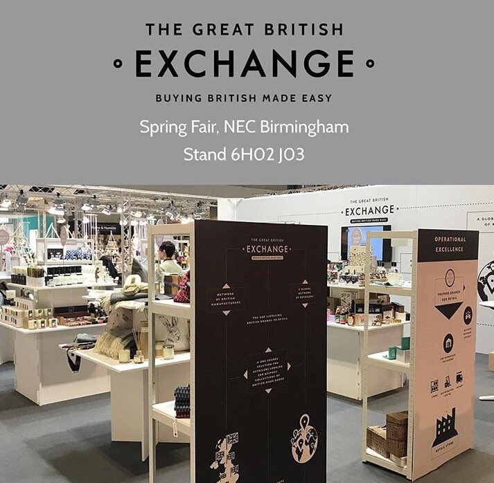 #SpringFair trade show! You can find our products on show with <a href="/TheGBExchange/">The Great British Exchange</a> at stand 6H02-J03 from the 4th-8th of February. Stop by &amp; browse #giftware #art  <a href="/SpringAutFair/">Spring & Autumn Fair</a> 
#TheGreatBritishExchange #Britishdesign #tradeshow #retail #homeware