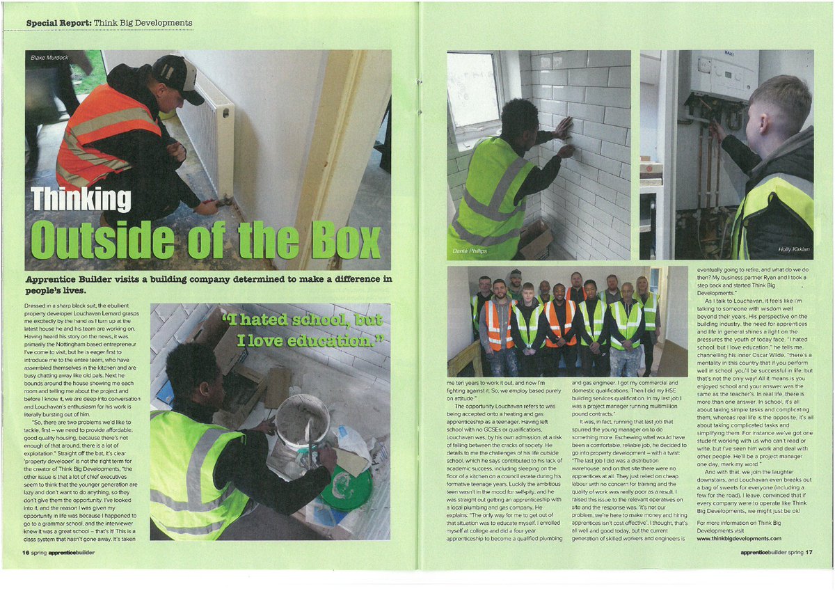 ThinkBig_____'s tweet photo. Look at these familiar faces in the spring release of Apprentice Builder Magazine! Make sure you pick one up from your local builders merchants #Nottingham #Contractor https://t.co/jajfhN6gx0