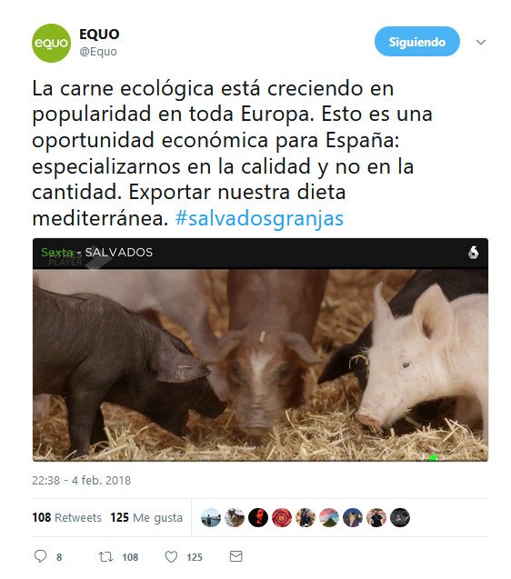 LuisVMoreno's tweet photo. Mientras hoy mucha gente piensa en dar el paso a una forma de consumo libre de sufrimiento animal, otros se dedican a fomentar la "carne ecológica".
Recuerdo a @Equo que la carne ecológica sigue siendo explotación, sufrimiento y muerte.

Que despropósito, que falta de empatía. https://t.co/ojhhFhJtVs
