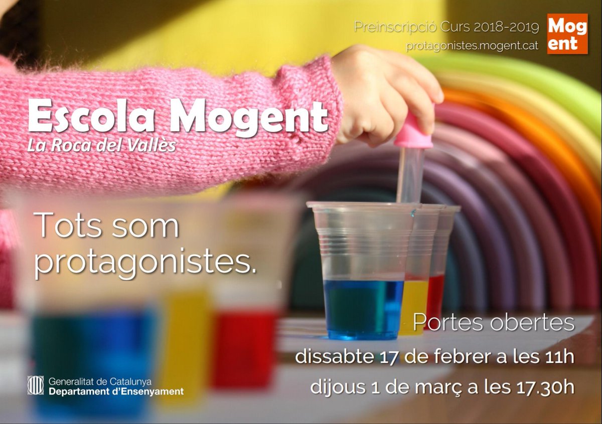 escolamogent's tweet photo. «A l'Escola Mogent tots som protagonistes.» — Vine a conèixer el Mogent, una escola pública catalana, innovadora i de referència.

▶️ dissabte 17 de febrer a les 11h
▶️ dijous 1 de març a les 17.30h https://t.co/ik08LP1Ms4