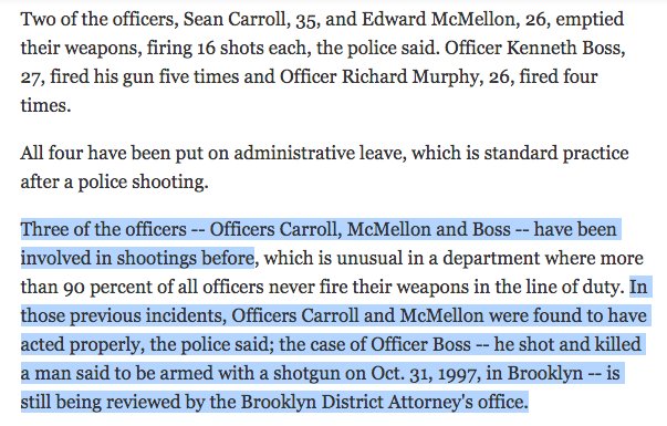  #NeverForget that three of the four cops who killed  #AmadouDiallo had shot & killed people before. Yet they consistently got away with it.  #BlackLivesMatter  