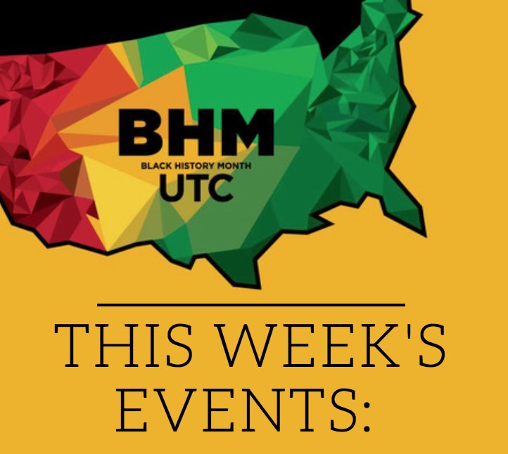 UTChattanooga's tweet photo. Week 1 of #BlackHistoryMonth at UTC: The @utc_mcc &amp; other campus partners have a jam-packed week planned! From talking advocacy w @missblackusa, to screening a long-lost film on #DrMartinLutherKingJr #utcbhm is starting off strong! Public is welcome! https://t.co/01bqbXu0cu https://t.co/YnDvHzhmg3