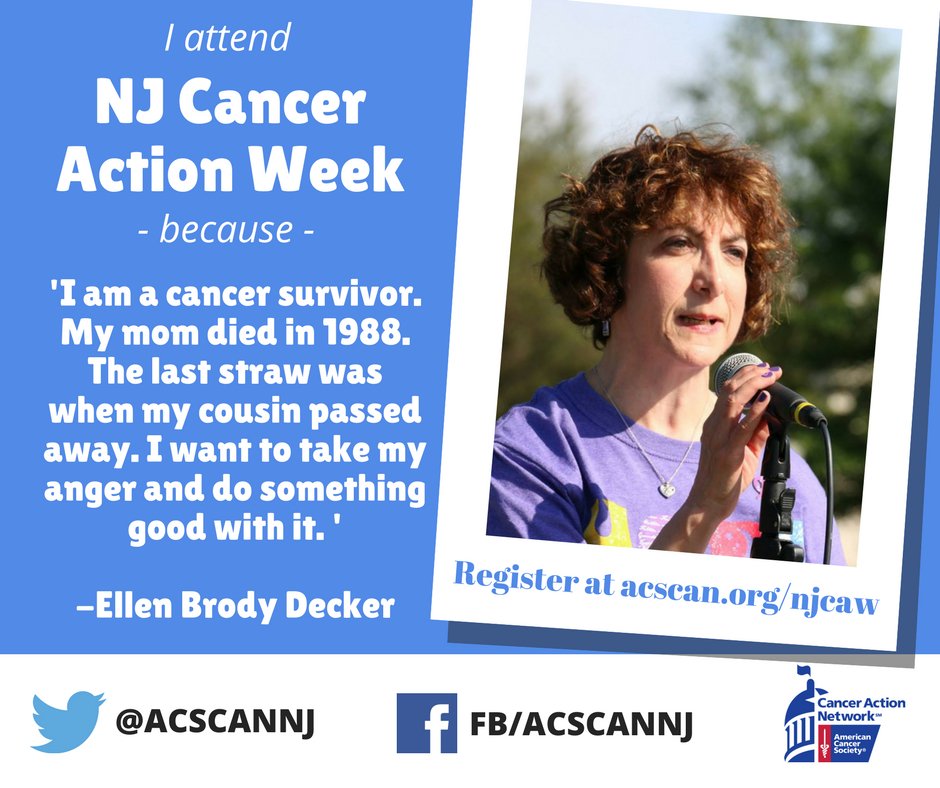 ACSCANNJ's tweet photo. Mark your calendars! Join Ellen this May for 2018 #NJCancerActionWeek! https://t.co/SHqpfk6L09 https://t.co/tUfce51JxK