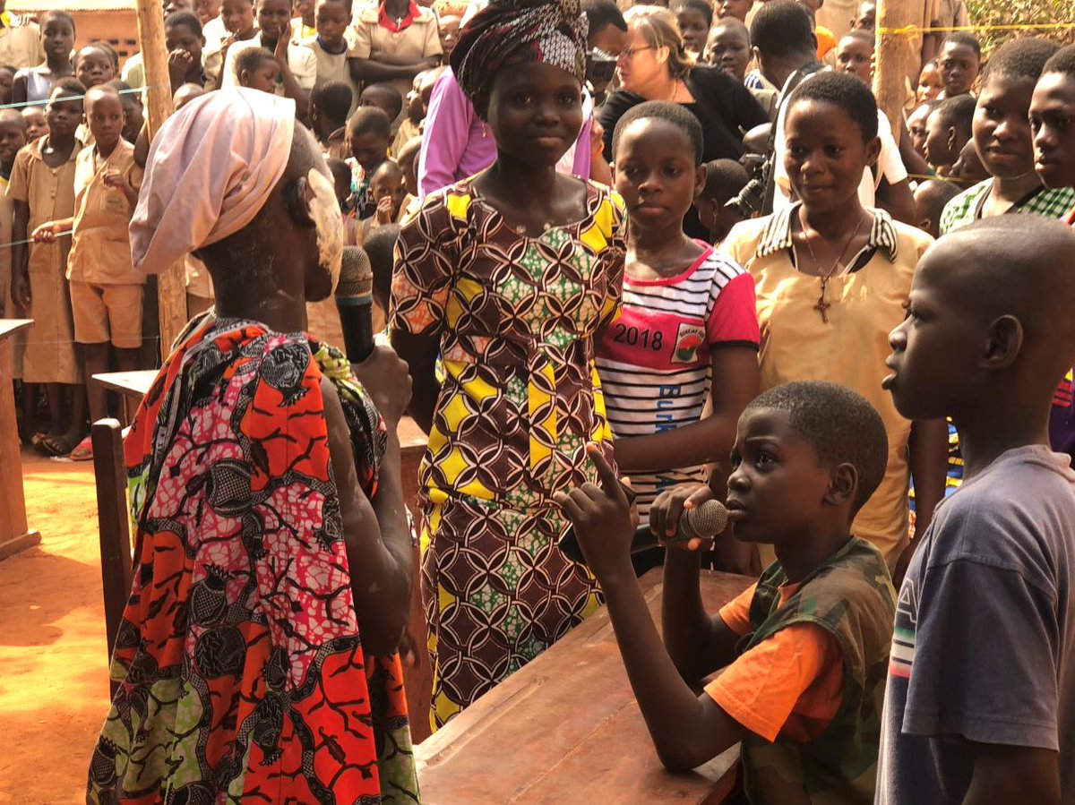 CanadaDev's tweet photo. Canada is proud to support the Government of #Benin in its efforts to prevent #earlyforcedmarriages. A @carecanada project is educating communities and youth on importance of preventing #earlyforcedmarriages and provides support to survivors. #empoweryouth #idw2018 https://t.co/i0mWb1Amou