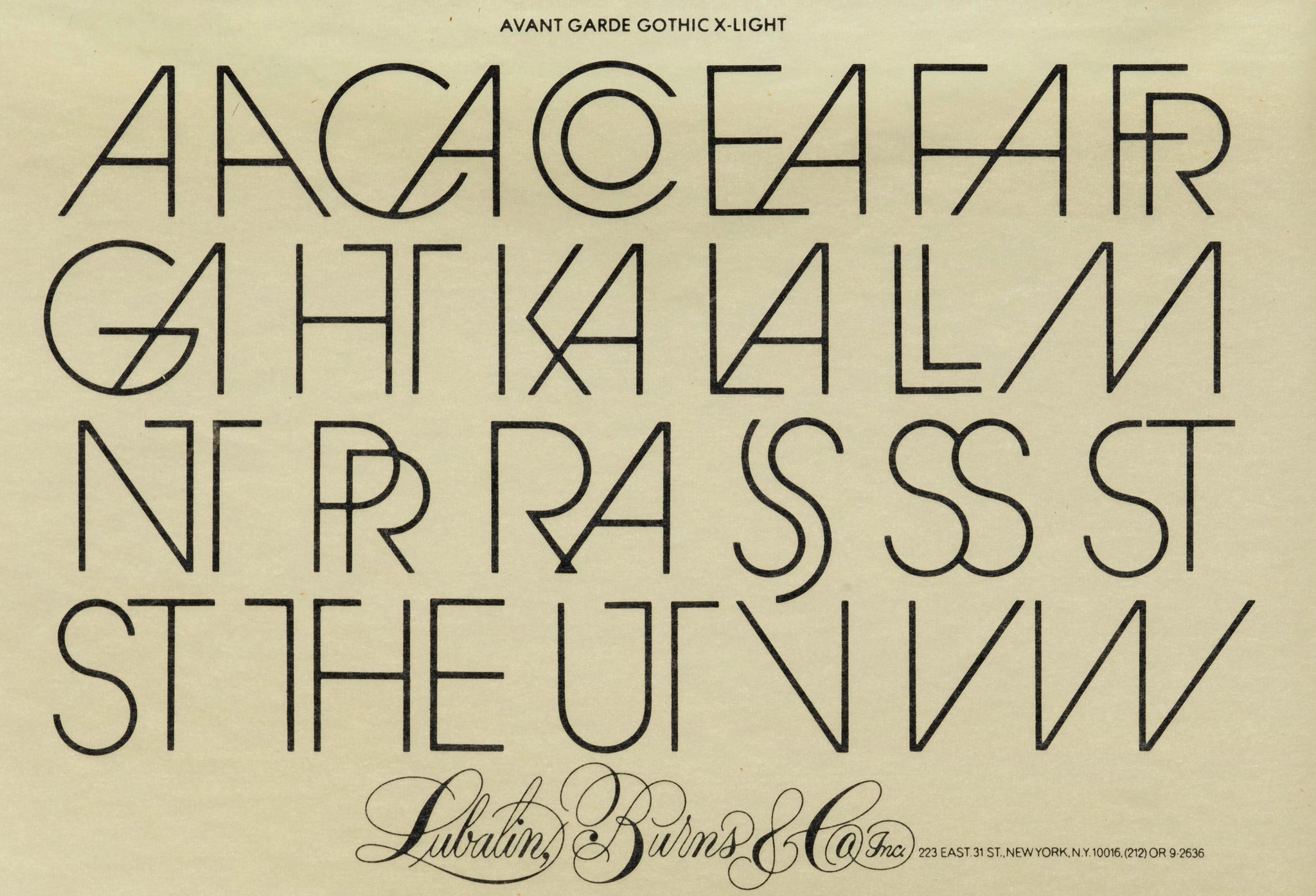 Avant Garde Font Images Monotype Avant Garde Specimen By Chris Allen