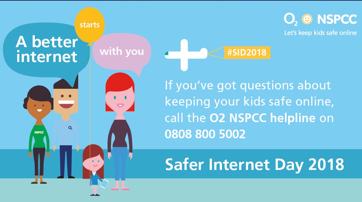 O2's tweet photo. We are proud to support @safeinternetday 2018. Join us tomorrow between 10am-2pm where we will be answering all your questions on how to keep your children #SafeOnline 📱 https://t.co/5JeG9EPF7u https://t.co/deiLfXUiOd