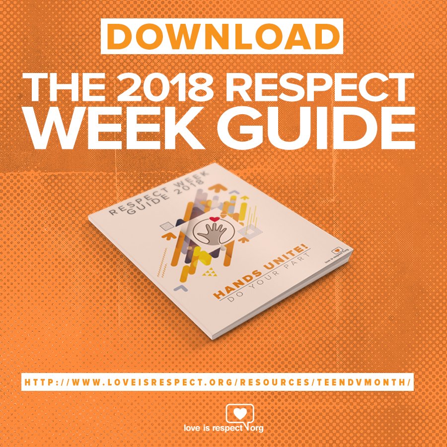 loveisrespect's tweet photo. Did you check out the 2018 Respect Week Guide by @loveisrespect? 
Great resources for #TeenDVMonth #HandsUnite #RespectWeek2018 #TeenDVMonth https://t.co/lfomZfxEzK