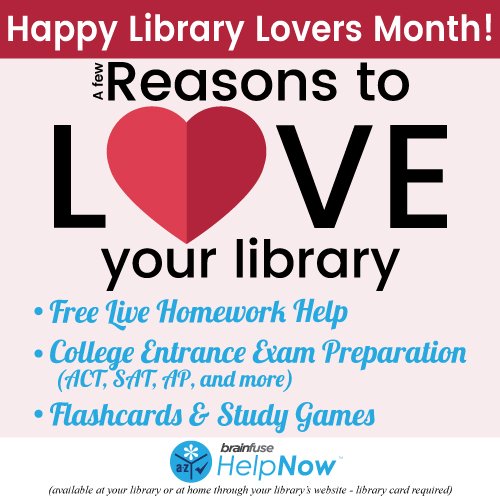 mcpl1965's tweet photo. Reasons to Love your library...Achieve your goals with @brainfuse @mcpl1965 #freehomeworkhelp, #onlinetutoring, #libraryloversmonth, #study, #brainfuse. #whatlibrariesdo https://t.co/PWyYTlOyP6
