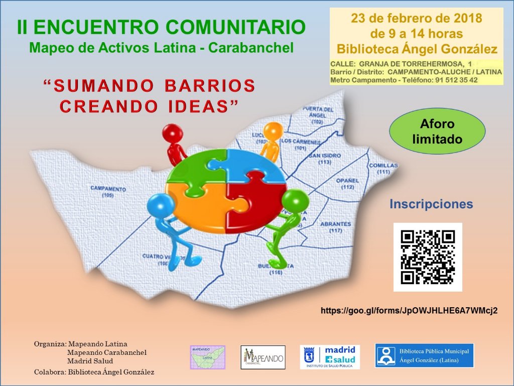 MapCarabanchelA's tweet photo. II Encuentro comunitario de mapeo de activos de Latina y Carabanchel Inscríbete aquí https://t.co/04RA8jxv6v https://t.co/dCGGGThgJj