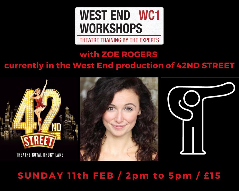 WEWorkshops's tweet photo. WEST END WORKSHOP / Feb half-term with Zoe Rogers (42nd Street/#WestEnd) in Chelmsford, Essex

Sun 11th Feb (2pm to 5pm)
Open to T.T students &amp; guests 
Years 6 to Year 13+, £15 per student
(No previous tap experience required)

To reserve places contact mail@tomorrowstalent.co.uk https://t.co/jqszd0iUo4