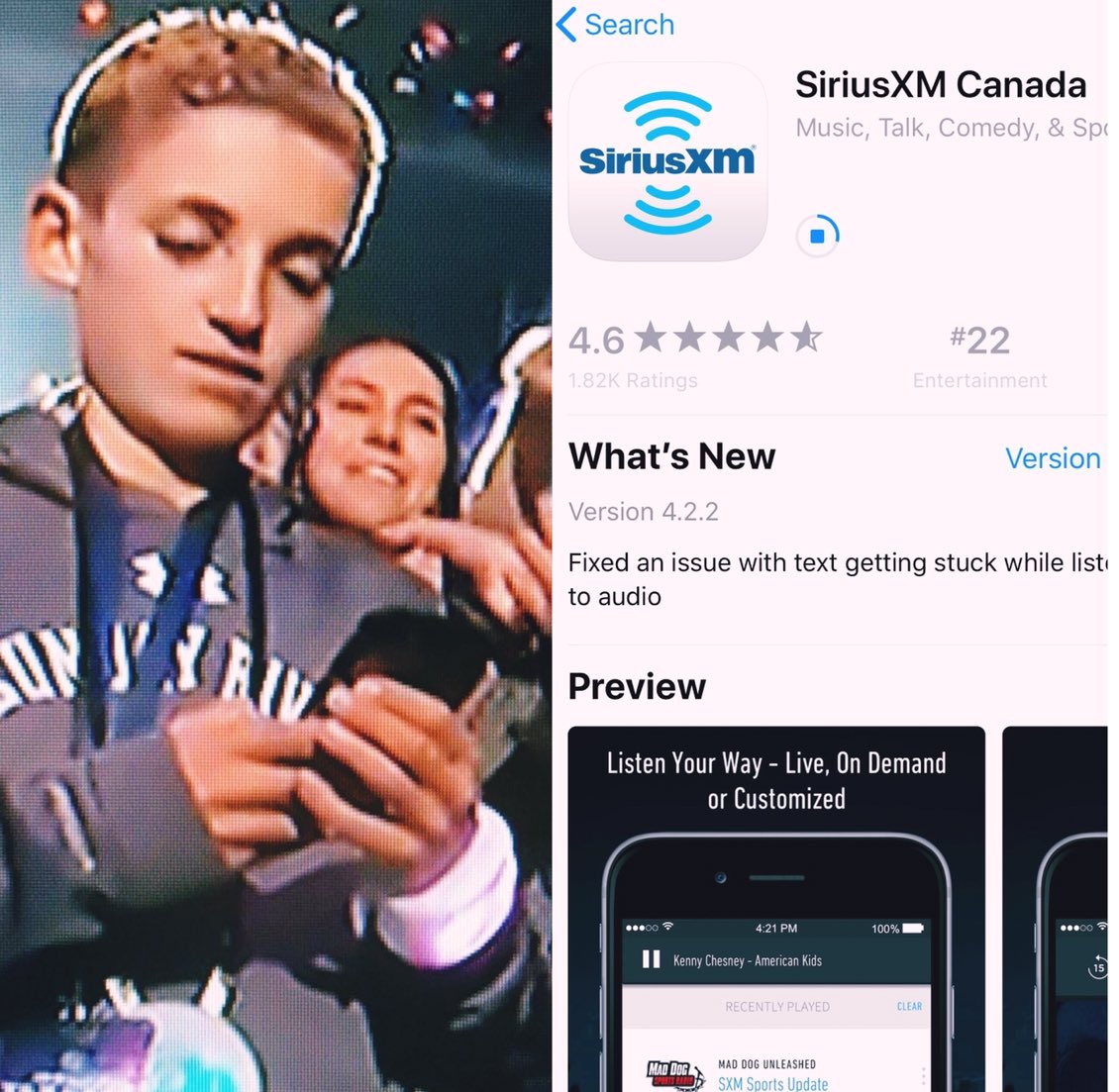 siriusxmcanada's tweet photo. Apparently the #HalftimeShowkid caught wind of free streaming through Feb.7 @SIRIUSXM https://t.co/RBx7bVfviW