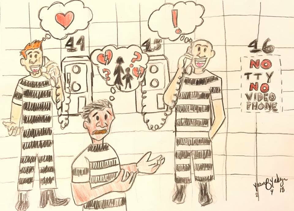 I'd like to say thanks to Yusuf Yahya, who supports Deaf inmates blocked from accessing VP or TTY. His drawing is important; it tells the truth.
#DeafInPrison
#DeafAccesstoJustice
#WrongfulConviction 
#DisabilitySolidarity

facebook.com/photo.php?fbid…