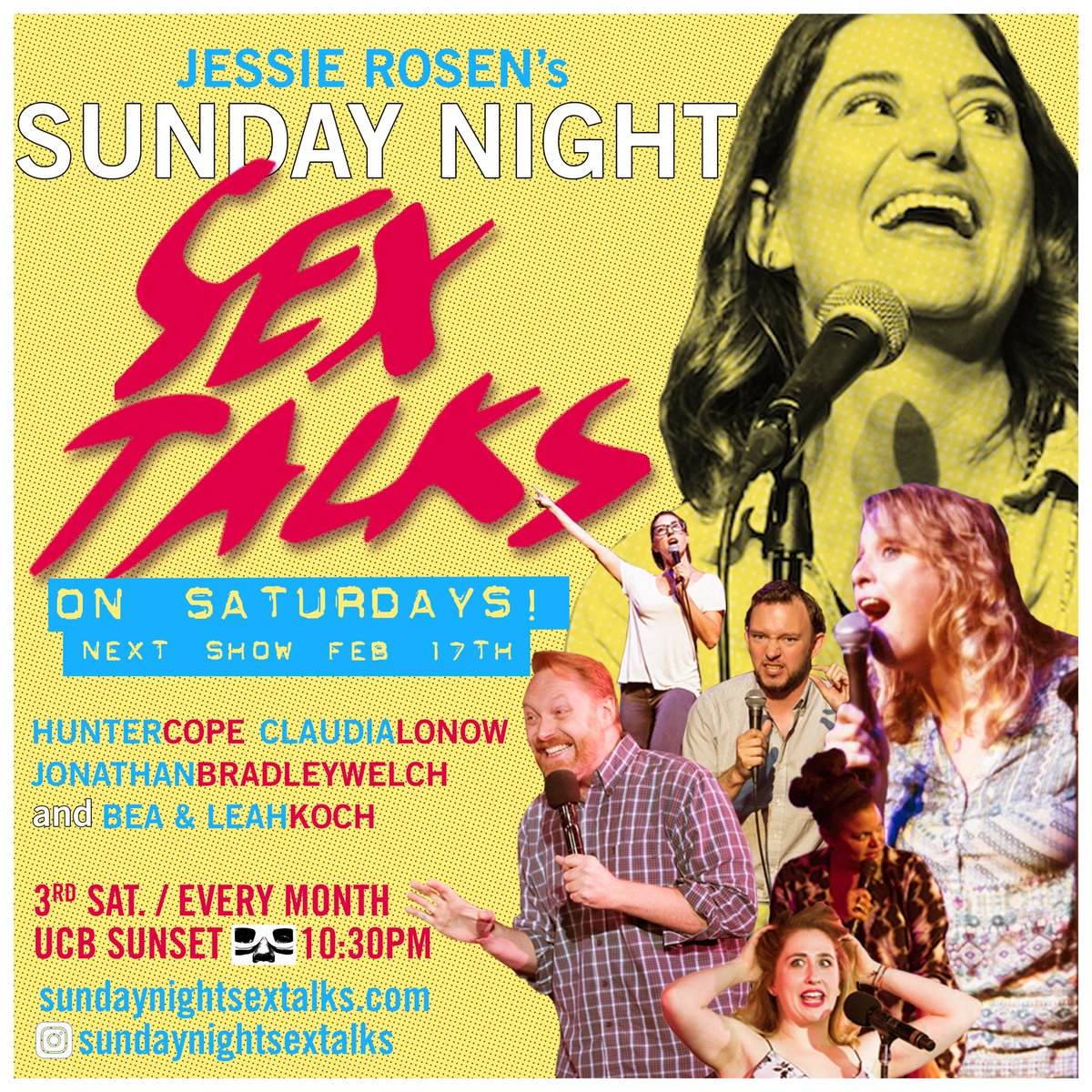 Our next show deets are SET. Come see this 🔥 line-up for our 💓-themed night! 2/17, 10:30p