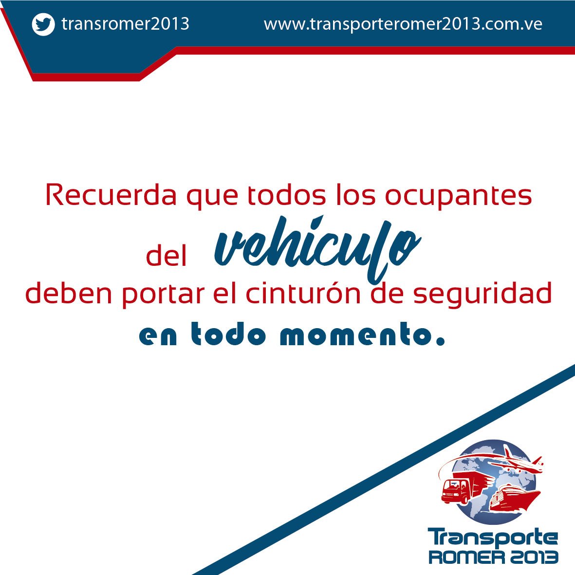 TRomer2013's tweet photo. Tip.                                                                                                                     Recuerda que todos los ocupantes del vehículo deben portar el cinturón de seguridad en todo momento. #SomosTransRomer #Tips #Viajes #Seguridad #Familia https://t.co/BbZ6aHKyyn