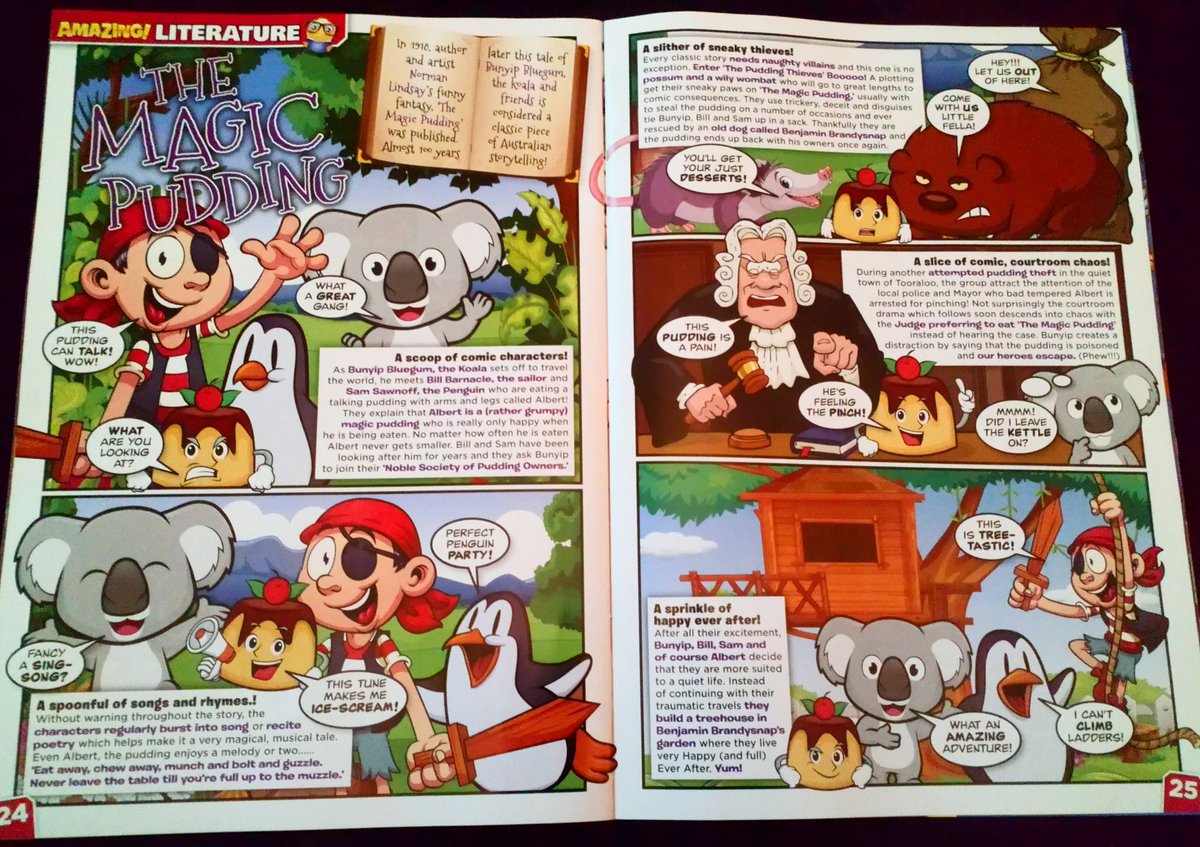 JulieAnnaPoetry's tweet photo. The latest Australian issue of @AmazingKidsMag has a helping of a tasty, classic story from Oz, 'The Magic Pudding.' We ♥ stories. https://t.co/DGjptgDZS0
