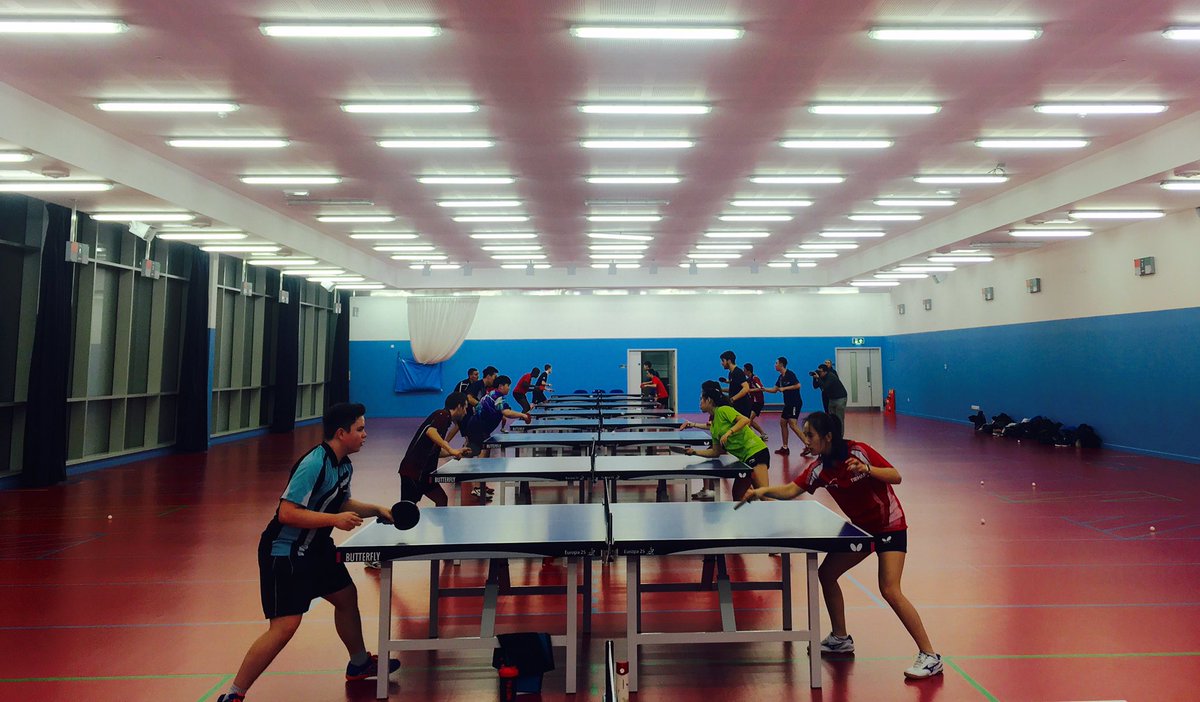 Liu_Jenny_TT's tweet photo. The Table tennis players from China University of Political Science and Law are training with @UoNTT players in the #DRSV after the campus tour! @RallyBridge11 @UoNSport https://t.co/hzMQx2bwqv