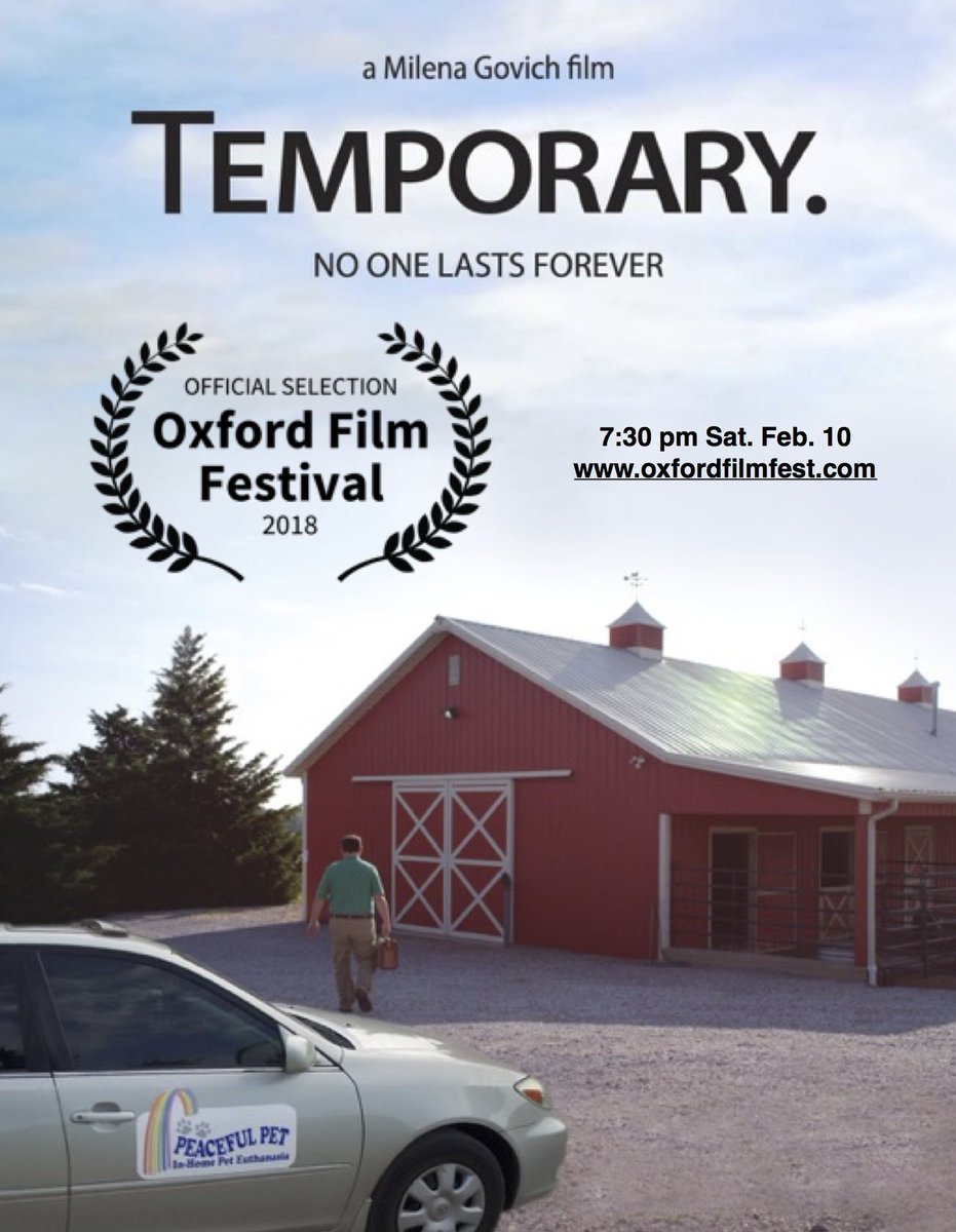 milenagovich's tweet photo. My 1st short @TemporaryFilm plays @oxfordfilmfest this weekend! Grateful to be included in this awesome festival! #FemaleDirector #IndieFilm #MadeInOklahoma https://t.co/ux6GN5FsFA