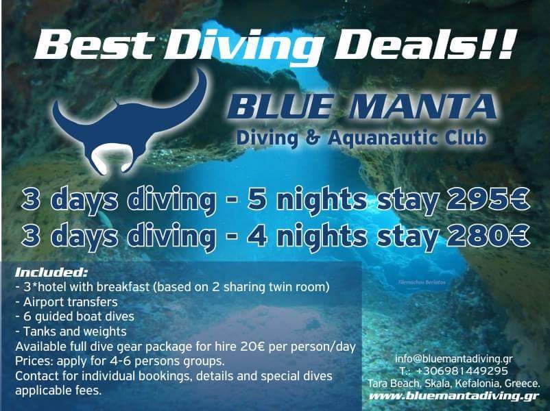 bluemantadivers's tweet photo. #Best #diving deals #summer2018 in #Kefalonia, #Greece.
Join us for unforgettable #scubadiving  #bluemantadivingskala #visitkefalonia #Skala #Ioniansea https://t.co/CZ7LaBpLxU