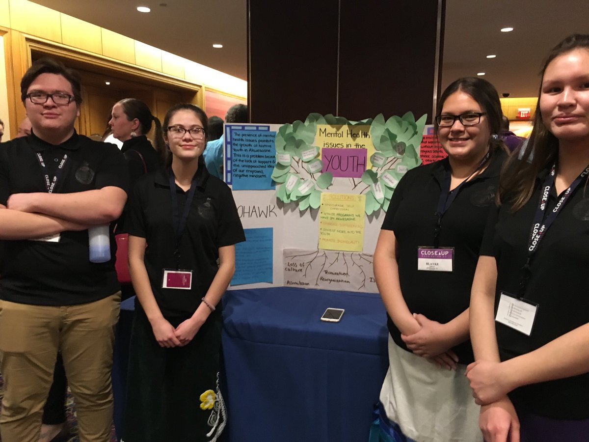 CUkatiew's tweet photo. Students presenting their Tribal Action Initiatives @USETINC reception #CloseUpDC https://t.co/zbVD2LVtK4