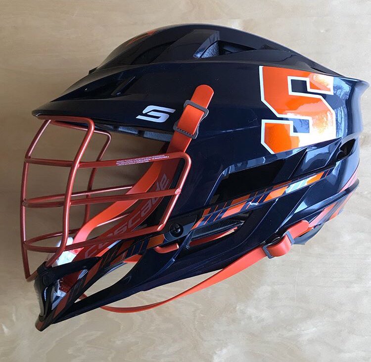 WatchLacrosseTV's tweet photo. #LSNHELMETSHOWCASE @CuseMLAX drops their navy blue @CascadeLacrosse S for 2018 (photos via @lax_farm/@instagram) https://t.co/eanWpvtXPt