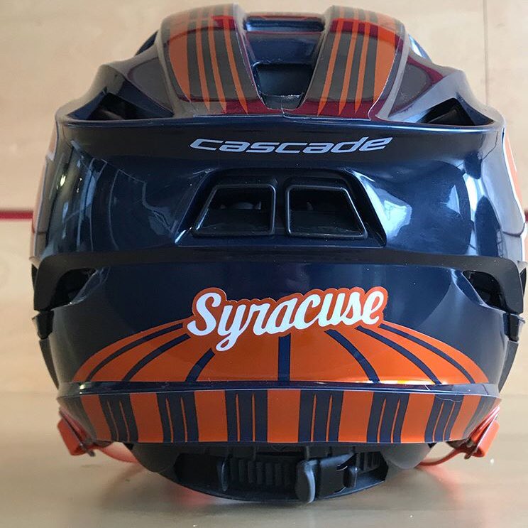 WatchLacrosseTV's tweet photo. #LSNHELMETSHOWCASE @CuseMLAX drops their navy blue @CascadeLacrosse S for 2018 (photos via @lax_farm/@instagram) https://t.co/eanWpvtXPt
