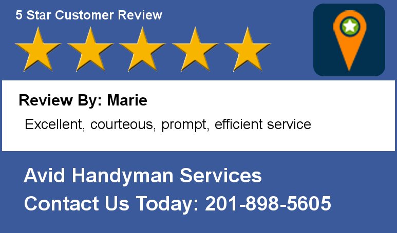 AvidHandyman's tweet photo. Review By: Marie Excellent, courteous, prompt, efficient service https://t.co/MS7AUirQFz