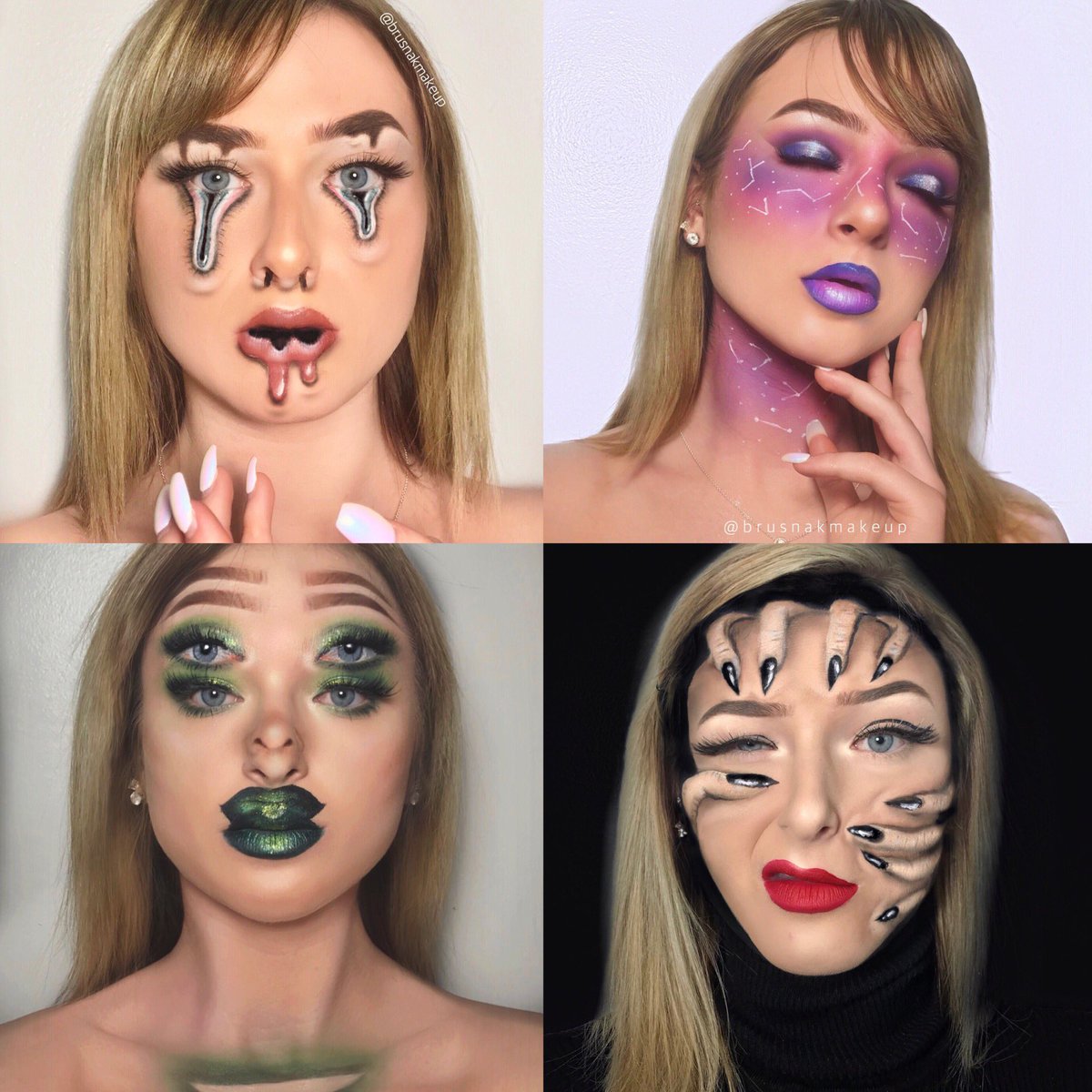 psilocindigo's tweet photo. Hi i’m a 17 year old sfx makeup artist trying to reach more people with my art!! Please RT or follow my instagram (brusnakmakeup) if you want to see more :) https://t.co/JVkXhFDWIo